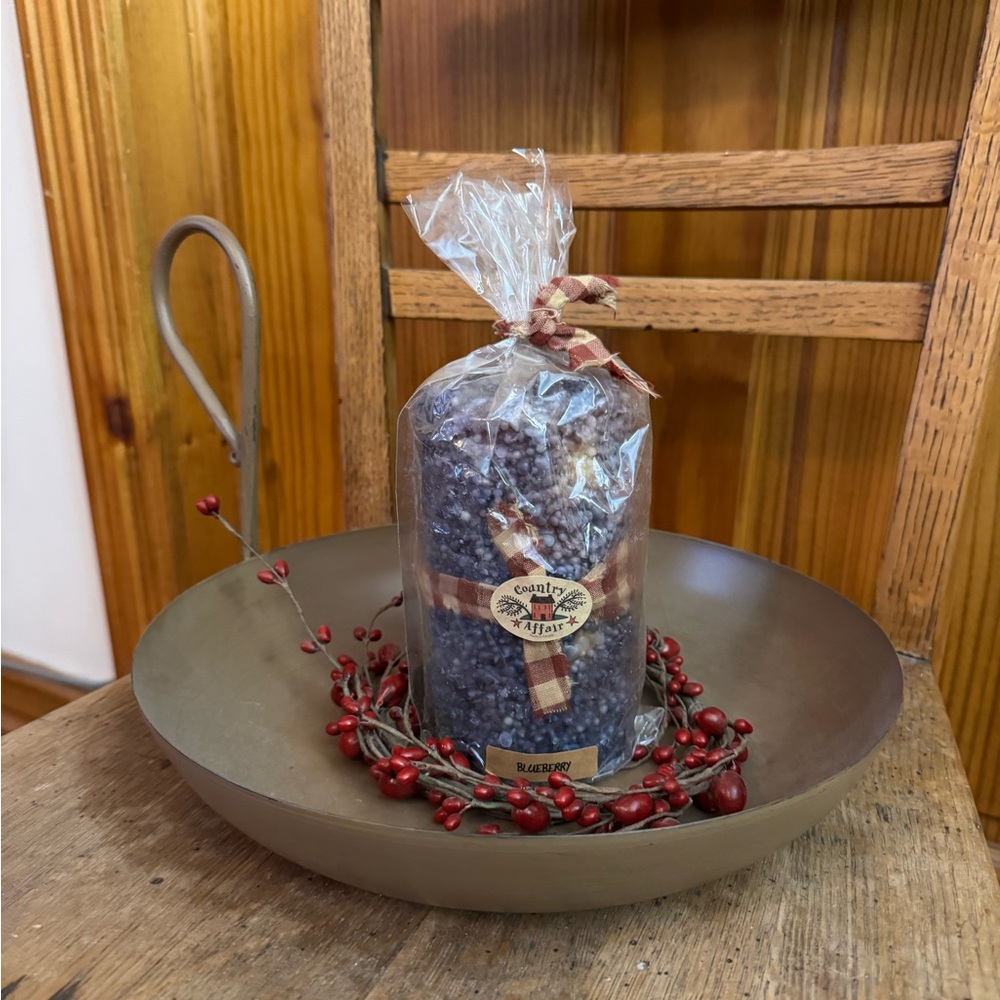 Rustic Brown Candle with Holder